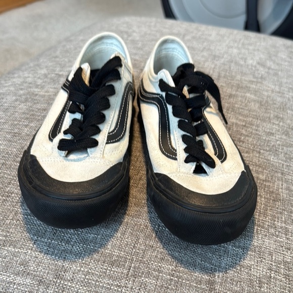 Vans Classic Black and White Canvas Sneakers - Picture 9 of 9
